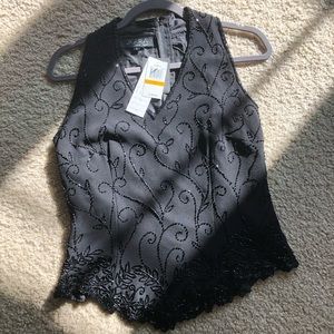 J Kara sleeveless beaded top